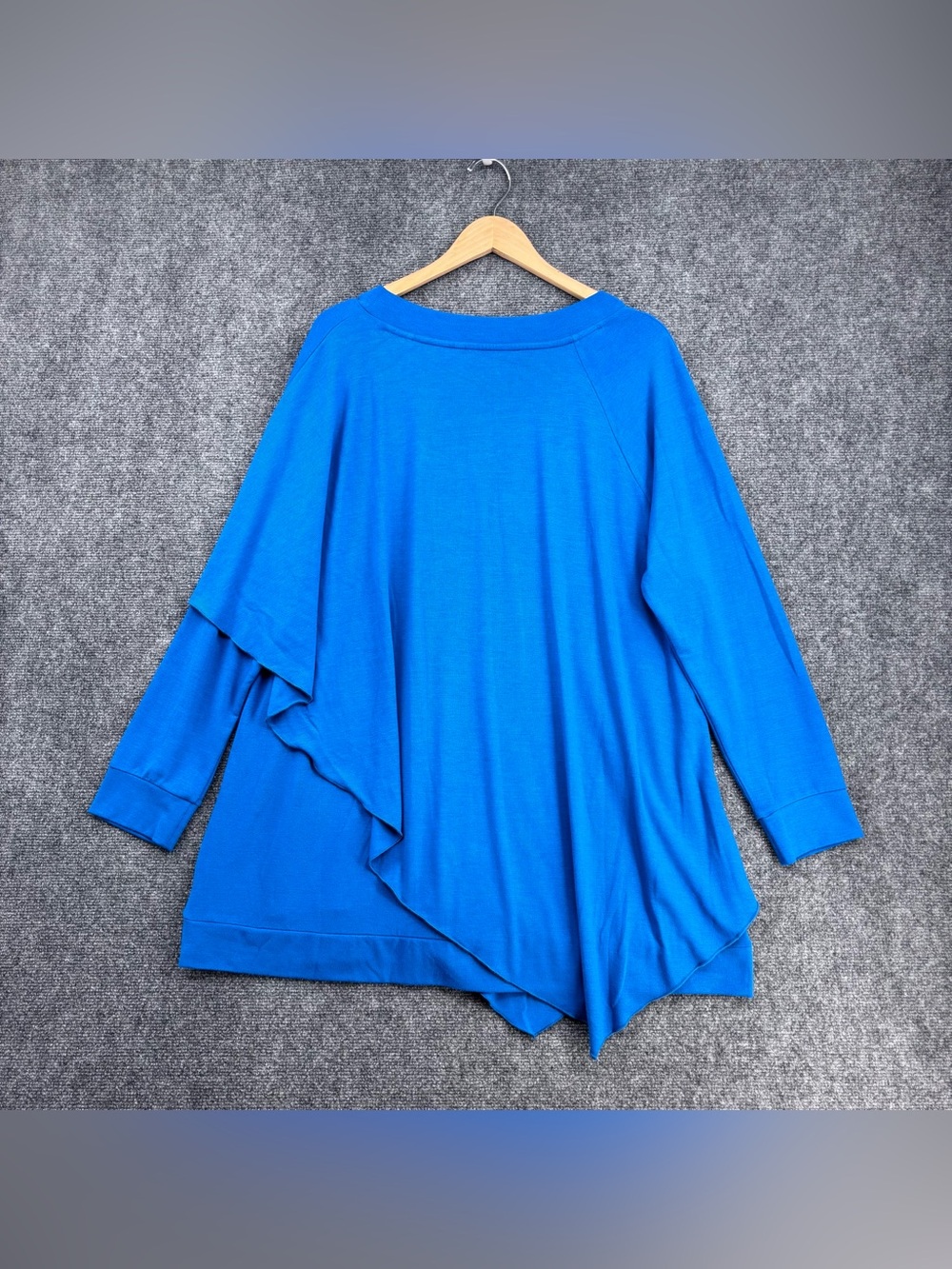 Soft Surroundings Mykonos Blue Madeline Drapey Tunic Top V Neck Women’s Plus 1X - Picture 3 of 10